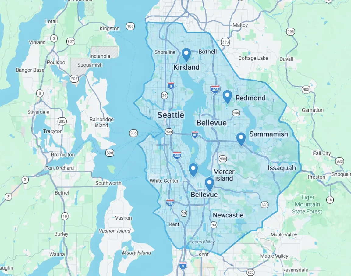 DM Construction Group service area map